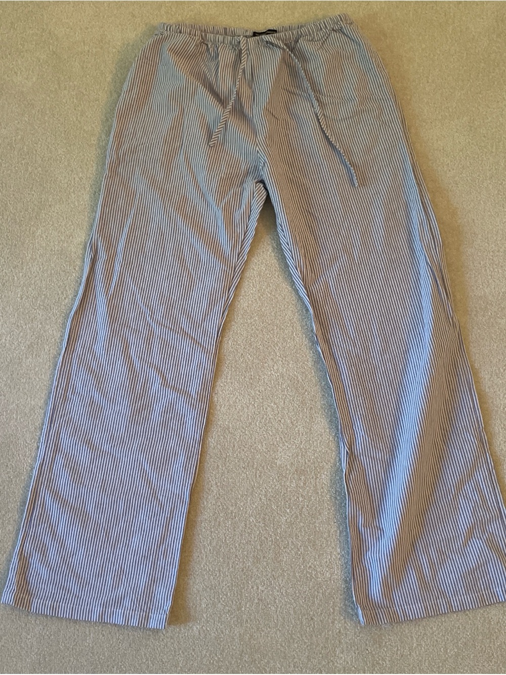 Brandy Melville Blue and white striped linen pants